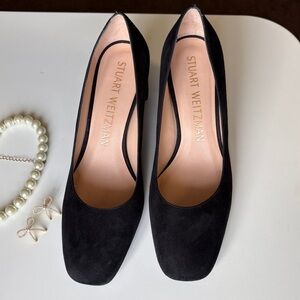 Stuart Weitzman Black Suede Heels 8.5 M Made in Spain *Great condition!*